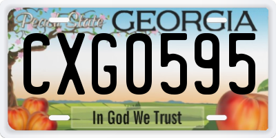 GA license plate CXG0595