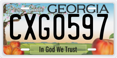 GA license plate CXG0597