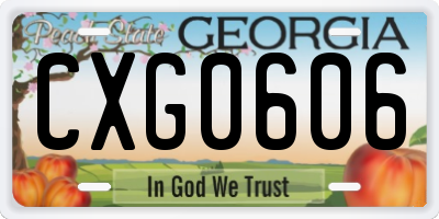 GA license plate CXG0606