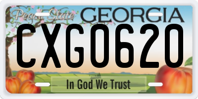 GA license plate CXG0620