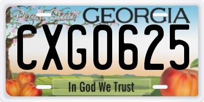 GA license plate CXG0625