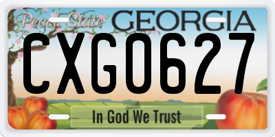 GA license plate CXG0627