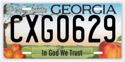 GA license plate CXG0629