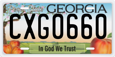 GA license plate CXG0660