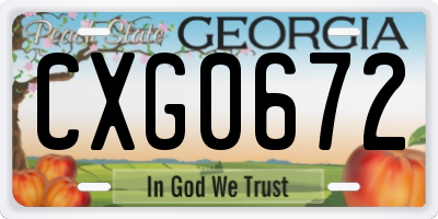 GA license plate CXG0672