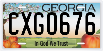 GA license plate CXG0676
