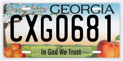 GA license plate CXG0681