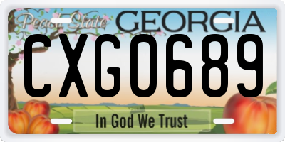 GA license plate CXG0689