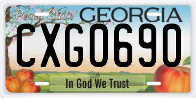 GA license plate CXG0690