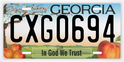 GA license plate CXG0694