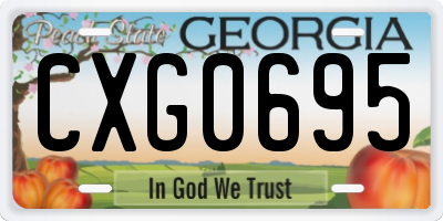 GA license plate CXG0695