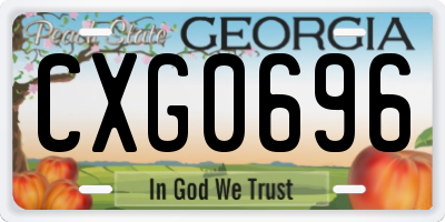 GA license plate CXG0696