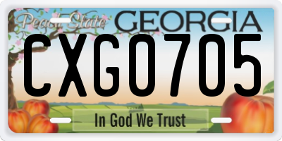 GA license plate CXG0705