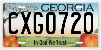 GA license plate CXG0720