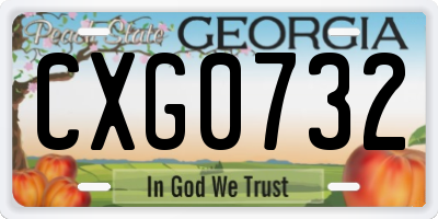 GA license plate CXG0732