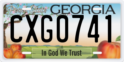 GA license plate CXG0741