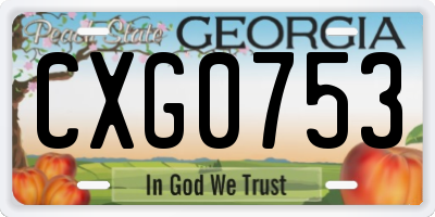 GA license plate CXG0753
