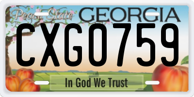 GA license plate CXG0759