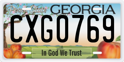 GA license plate CXG0769