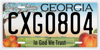 GA license plate CXG0804