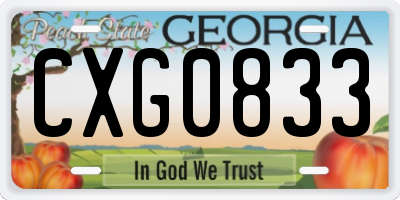GA license plate CXG0833