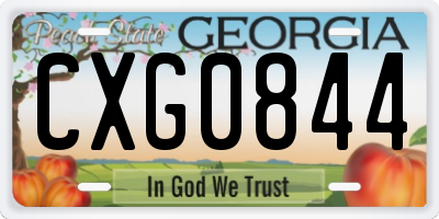GA license plate CXG0844