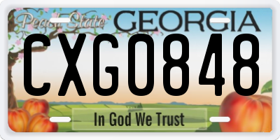 GA license plate CXG0848