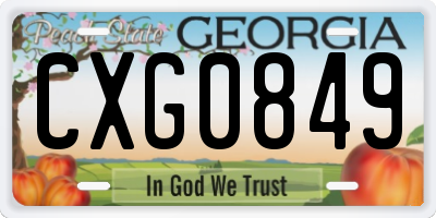 GA license plate CXG0849