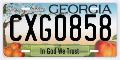 GA license plate CXG0858