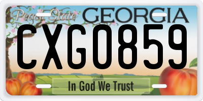 GA license plate CXG0859