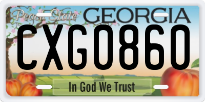 GA license plate CXG0860