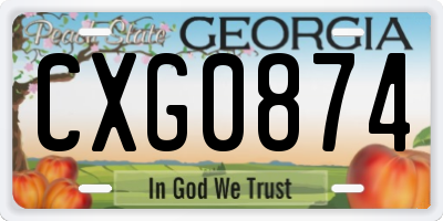 GA license plate CXG0874