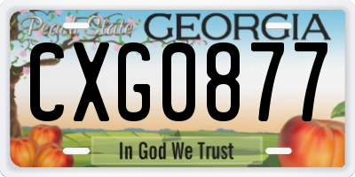 GA license plate CXG0877