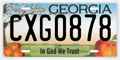 GA license plate CXG0878