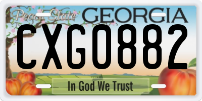 GA license plate CXG0882