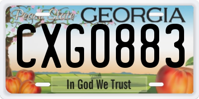 GA license plate CXG0883