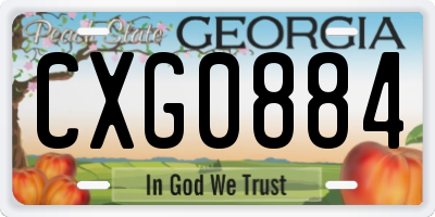 GA license plate CXG0884