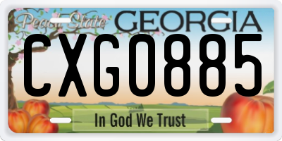 GA license plate CXG0885