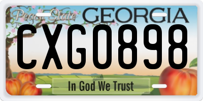 GA license plate CXG0898