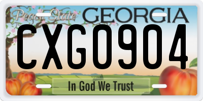 GA license plate CXG0904