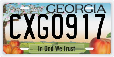 GA license plate CXG0917