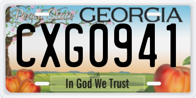 GA license plate CXG0941