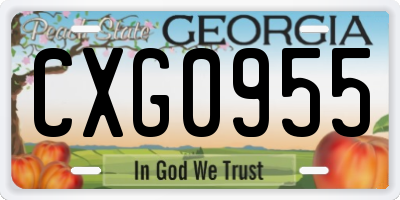 GA license plate CXG0955
