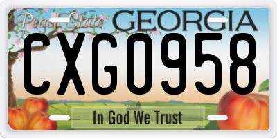 GA license plate CXG0958
