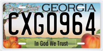 GA license plate CXG0964