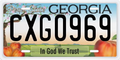 GA license plate CXG0969