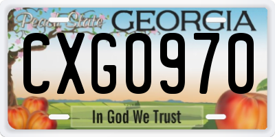 GA license plate CXG0970