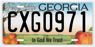 GA license plate CXG0971
