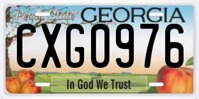GA license plate CXG0976