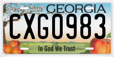 GA license plate CXG0983